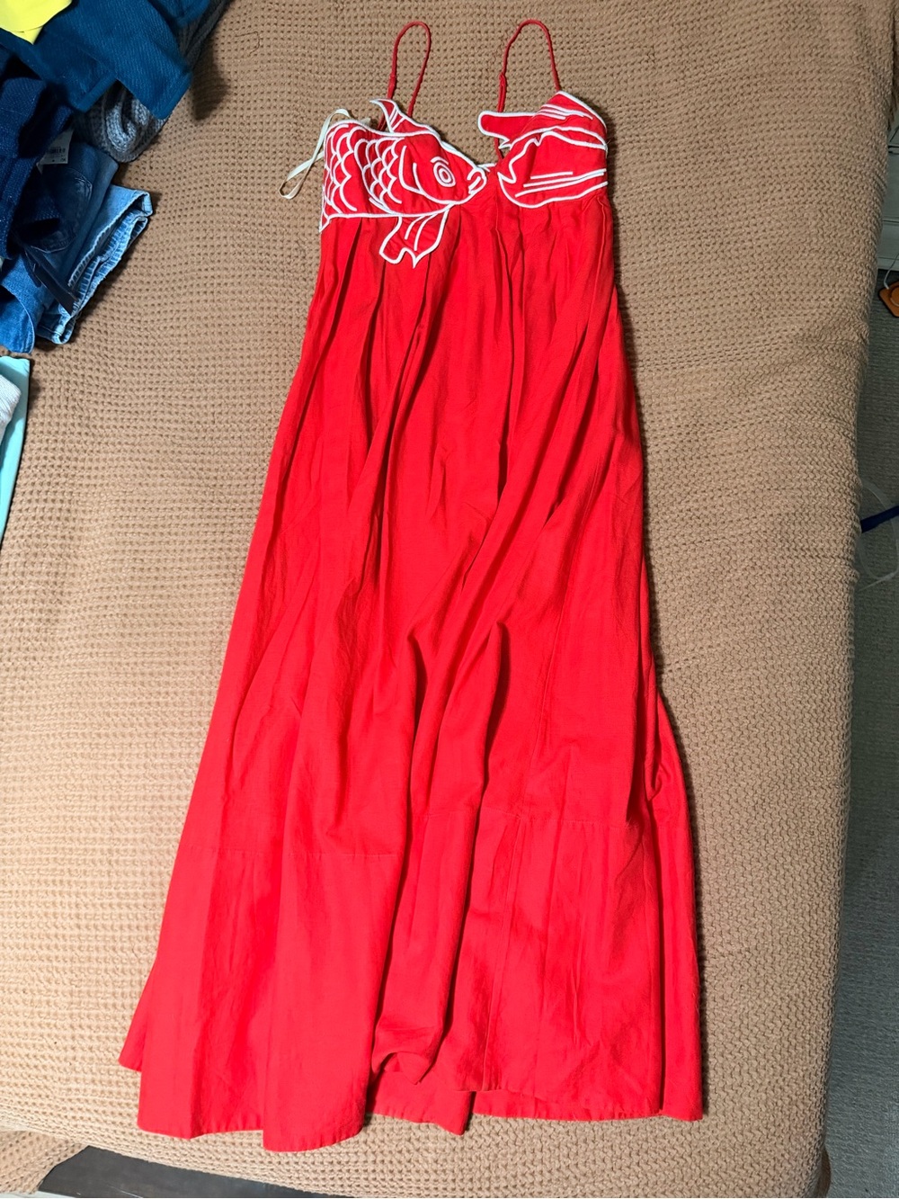 Farm Rio Embroidered Fish Maxi Dress - Picture 3 of 5